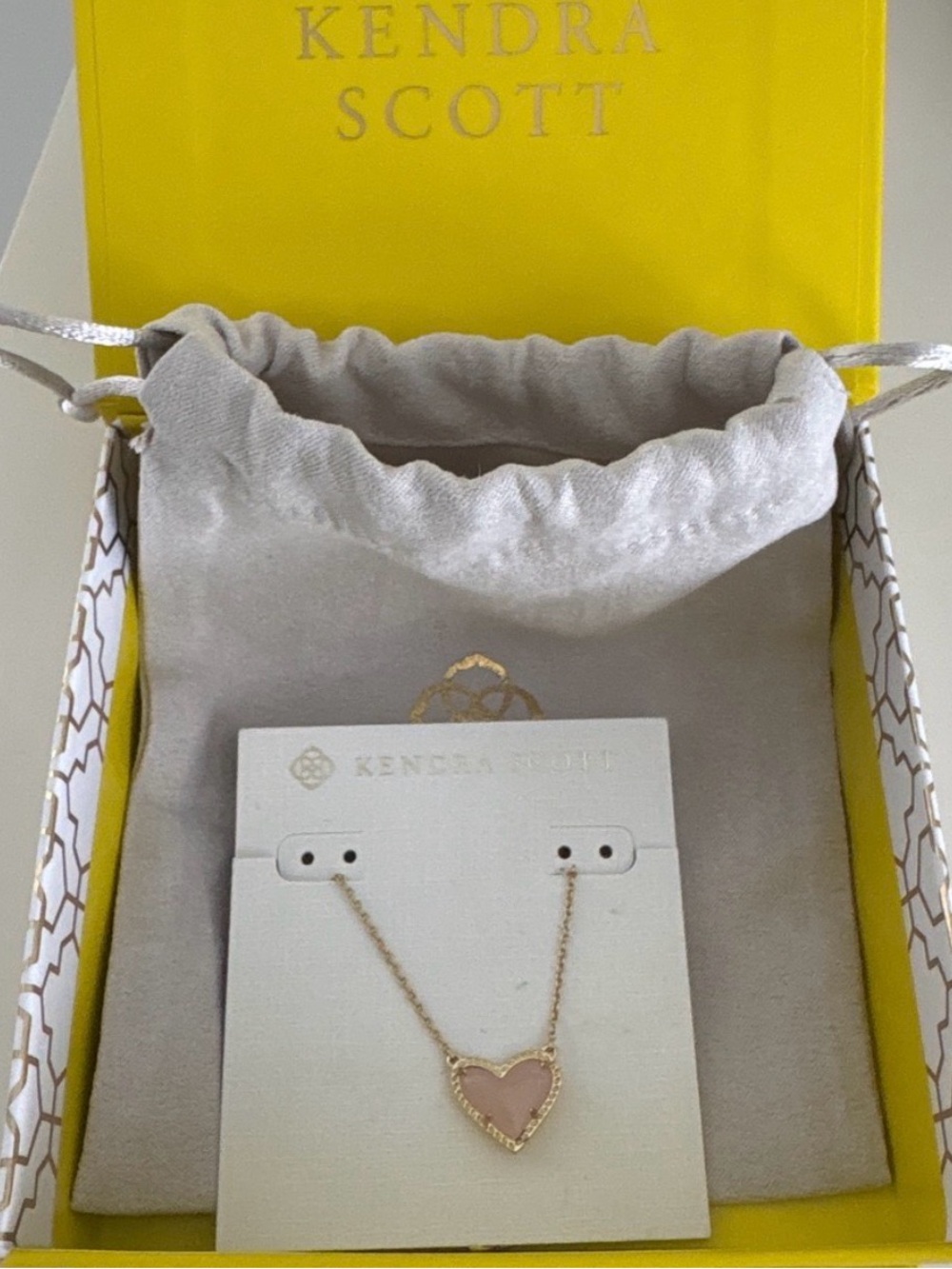 Kendra Scott Pink Heart Necklace